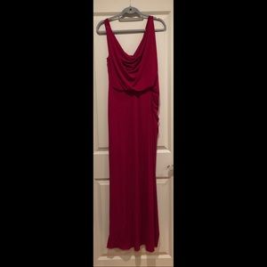 Floor length cowl neck dress